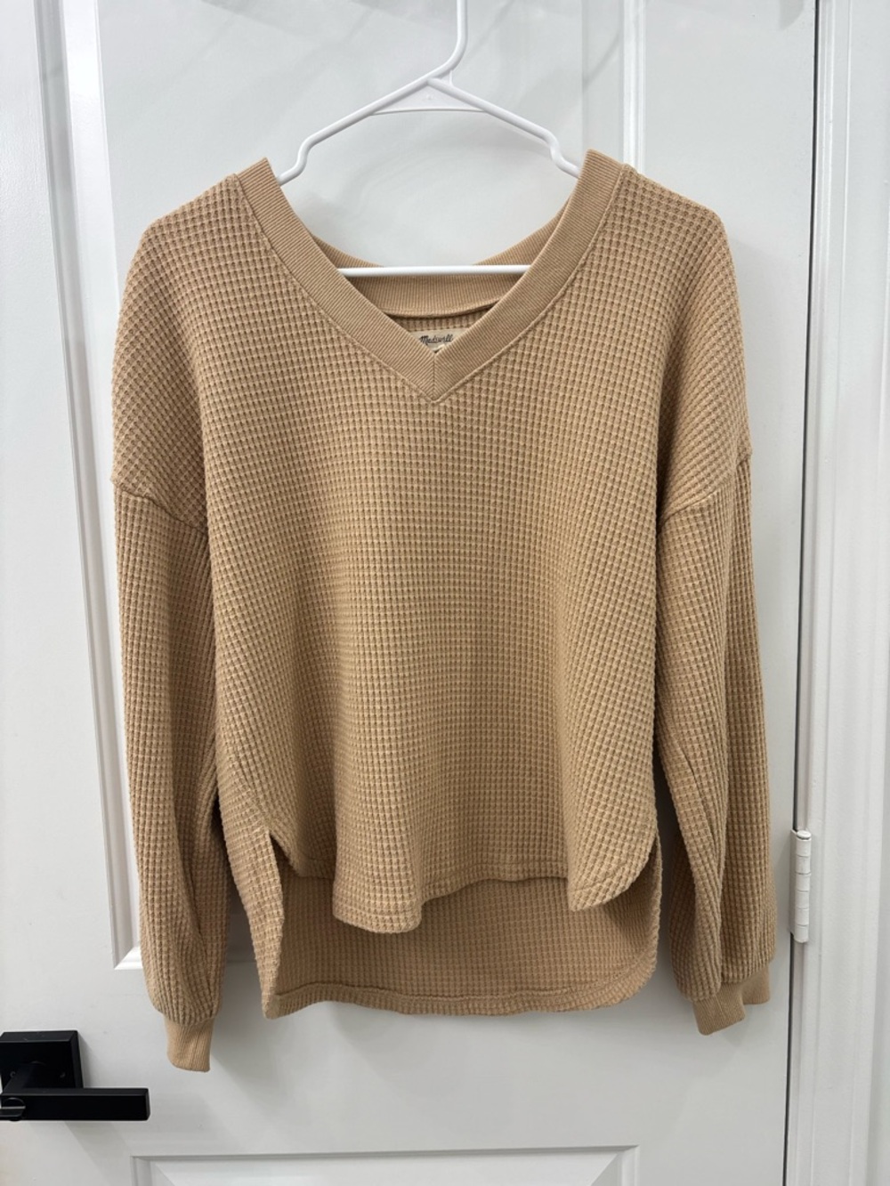 Madewell waffle knit v neck sweater pullover